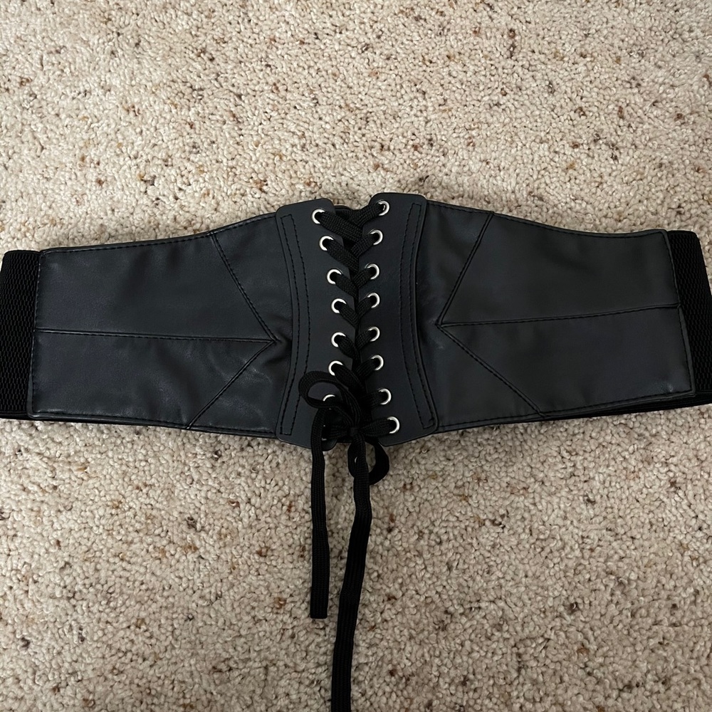 Faux Leather Corset Waist Belt